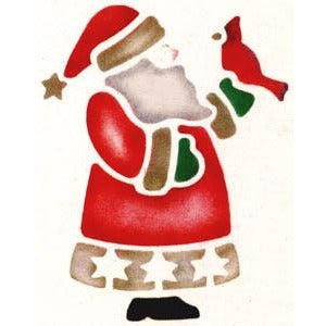 Santa with Bird Craft Stencil