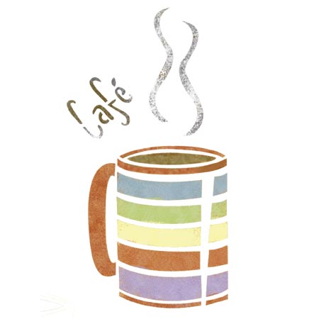 Café Coffee Cup Craft Stencil