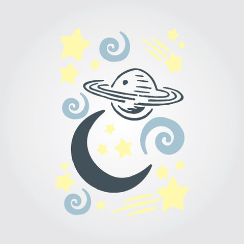 Outer Space Craft Stencil