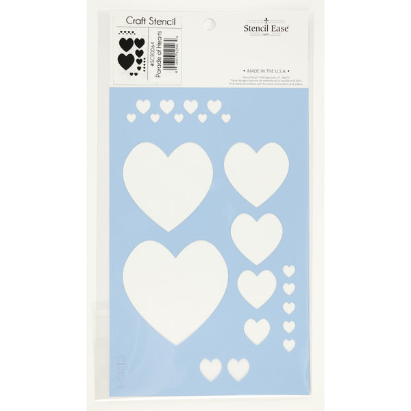 Parade of Hearts Craft Stencil