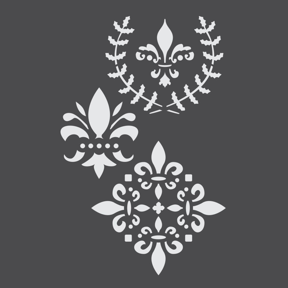 assorted-vintage-fleur-de-lis-craft-stencils