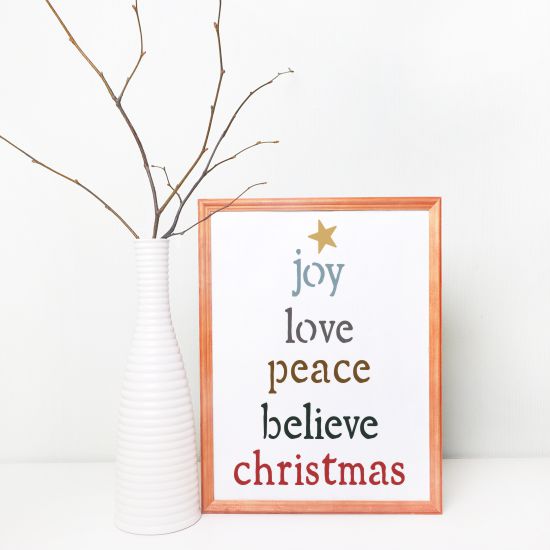 Joy Love Peace Craft Stencil