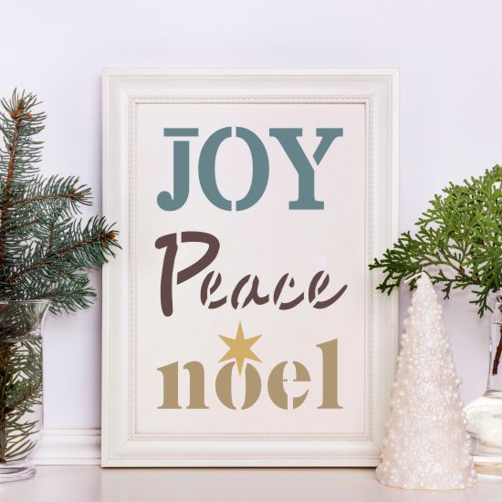 Joy Peace Noel Craft Stencil