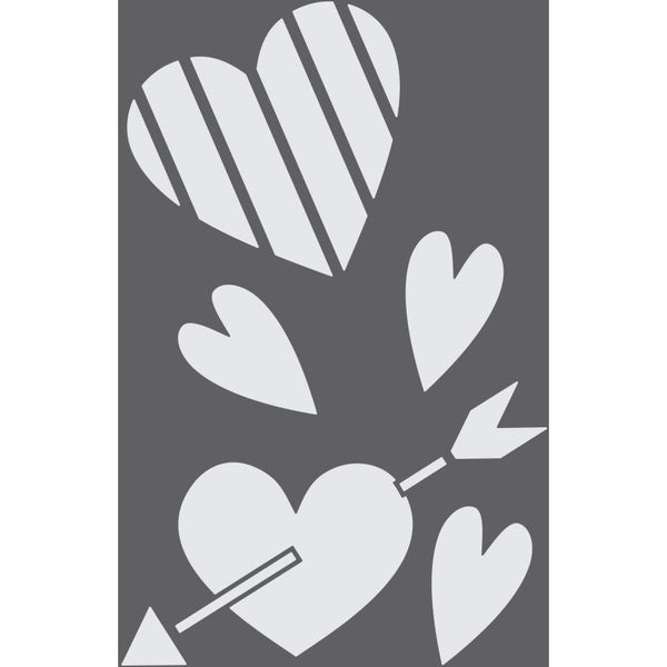 Valentine's Hearts Craft Stencil