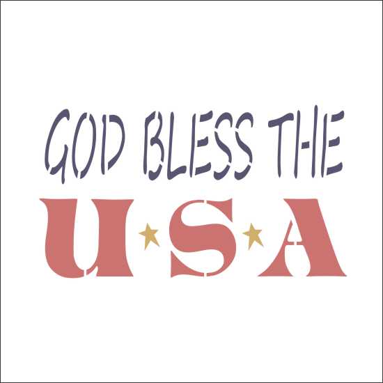 God Bless the USA Craft Stencil