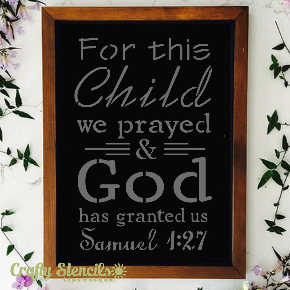 For This Child We Prayed Craft Stencil