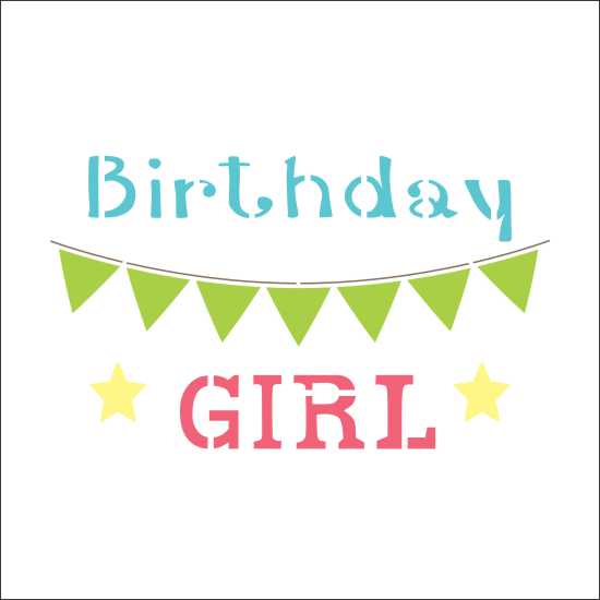 Birthday Girl Craft Stencil