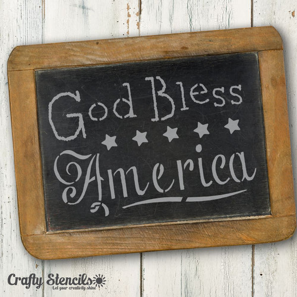 God Bless America Craft Stencil