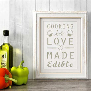 Cooking is Love Made Edible Craft Stencil