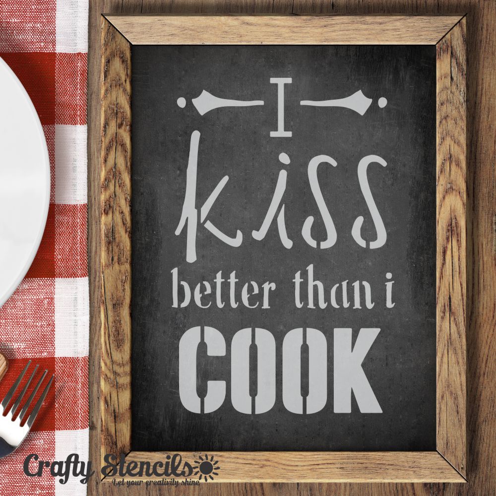 Kiss the Cook Expression Craft Stencil