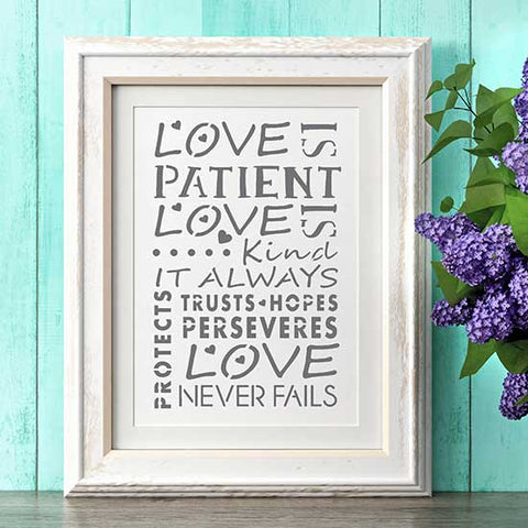 Love is Patient Craft Stencil