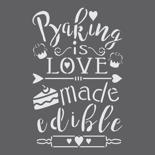 Baking is Love Made Edible Craft Stencil
