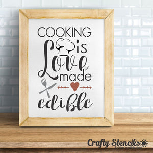 Cooking is Love Made Edible 2 Craft Stencil