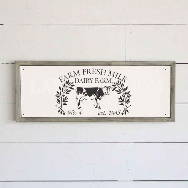 Farm Fresh Milk Craft Stencil