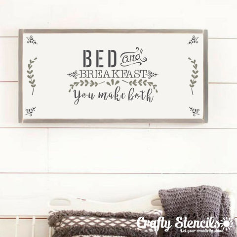 Bed & Breakfast Craft Stencil