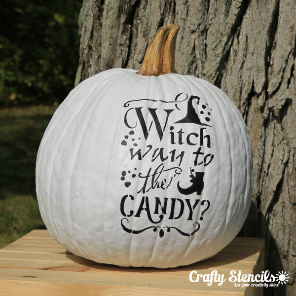 Witch Way to the Candy Halloween Craft Stencil