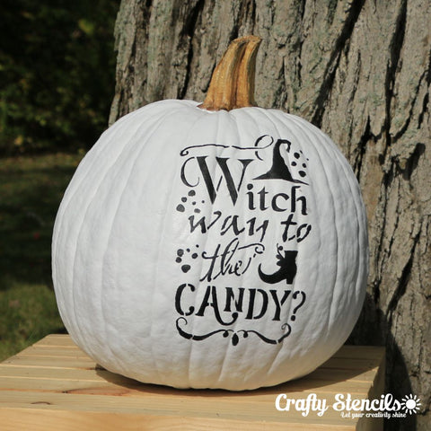 Witch Way to the Candy Halloween Craft Stencil