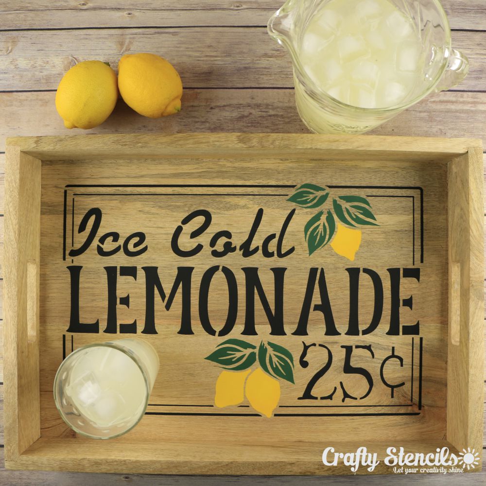 thumbnail image 2 of Homestead Stencil Company Primitive Stencil – LEMONADE 25 CENTS, Reusable 5 Mil Clear Mylar (Item #5372) 2 of 4