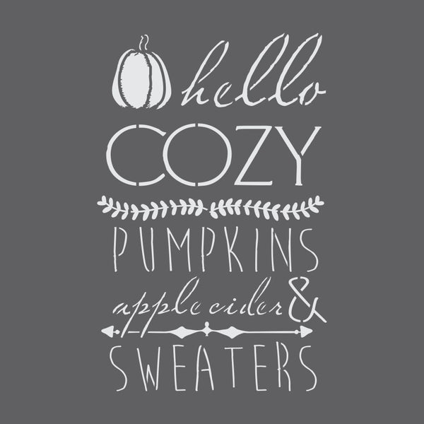 Hello Cozy Craft Stencil