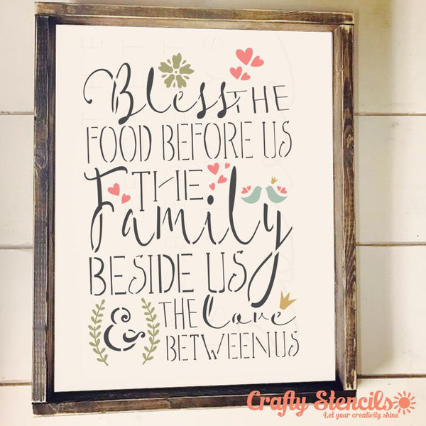Bless the Food Before Us Craft Stencil