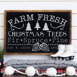 Farm Fresh Christmas Trees Craft Stencil