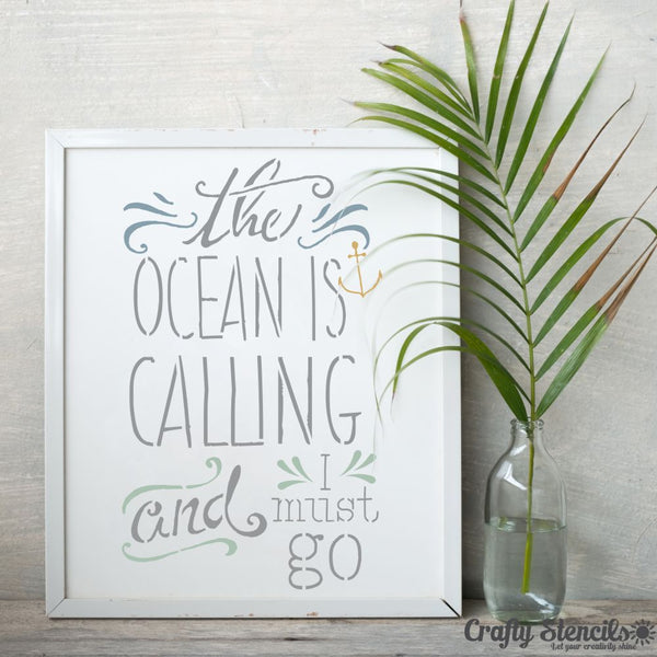 The Ocean is Calling Expression Craft Stencil