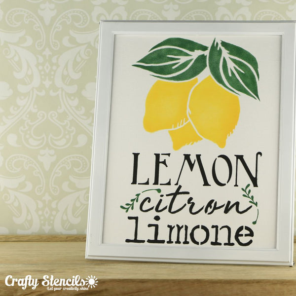 Lemon Botanical Craft Stencil