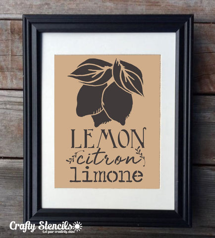 Lemon Botanical Craft Stencil