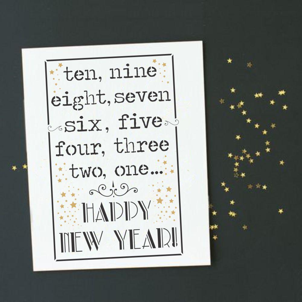 New Years Countdown Craft Stencil