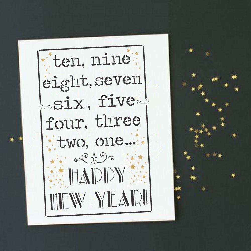 New Years Countdown Craft Stencil