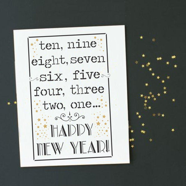 New Years Countdown Craft Stencil