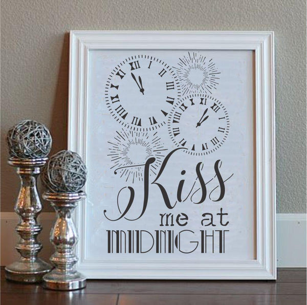 Kiss Me at Midnight Craft Stencil