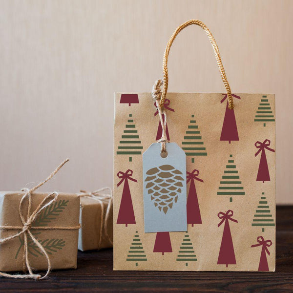Christmas Greenery Gift Wrap Stencil Kit