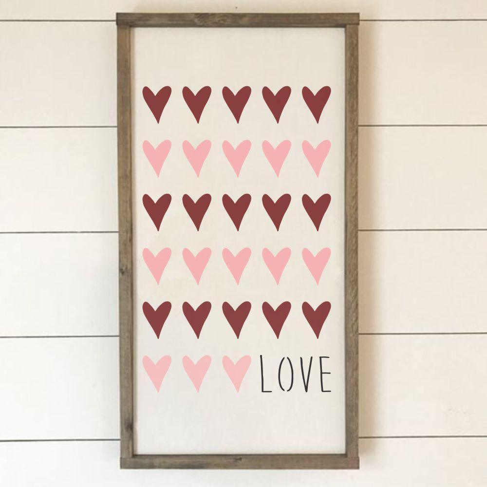 Rows of Hearts Valentines Craft Stencil