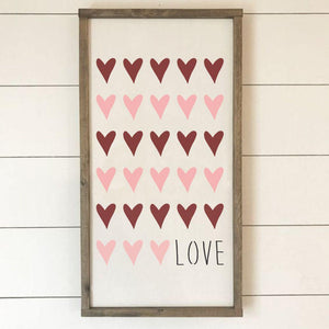 Rows of Hearts Valentines Stencil