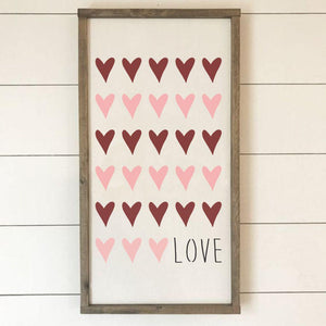 Rows of Hearts Valentines Craft Stencil