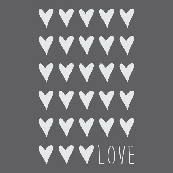 Rows of Hearts Valentines Craft Stencil