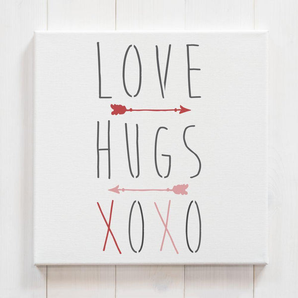 Love and Hugs Valentines Craft Stencil