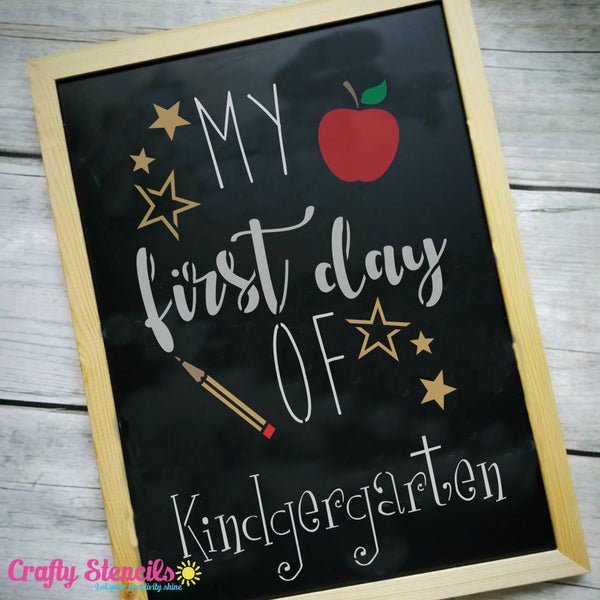 Back to School Chalkboard 3 Piece Stencil Kit