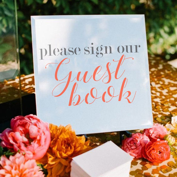 Sign our Guest Book Wedding Sign Stencil