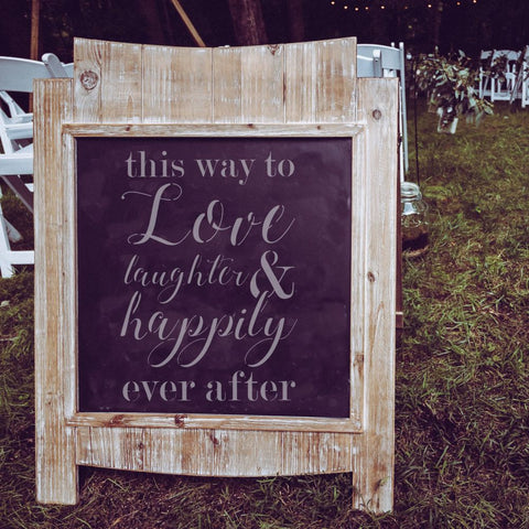 This Way to Love Wedding Sign Stencil