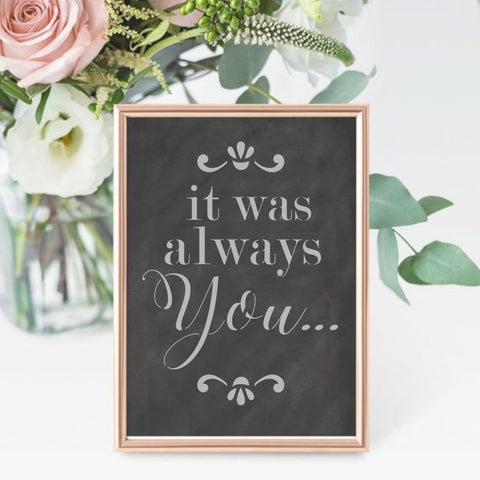 It Was Always You Wedding Sign Stencil