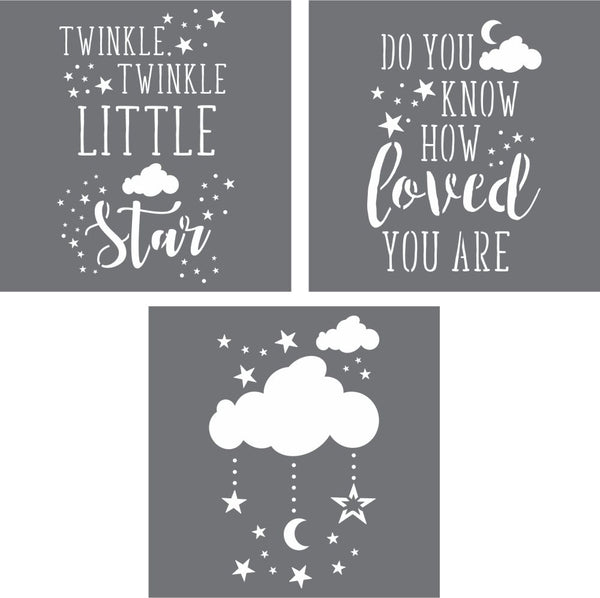 Twinkle Twinkle Little Star 3 Piece Stencil Set
