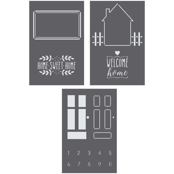 3 Piece Housewarming Stencil Pack