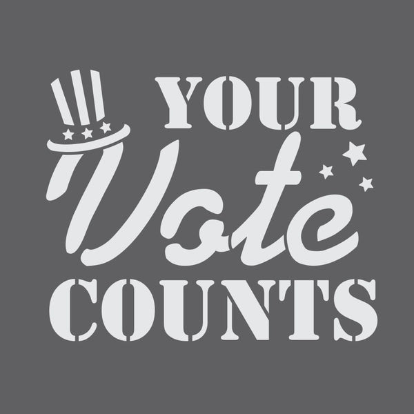 Your Vote Counts Voting Craft Stencil