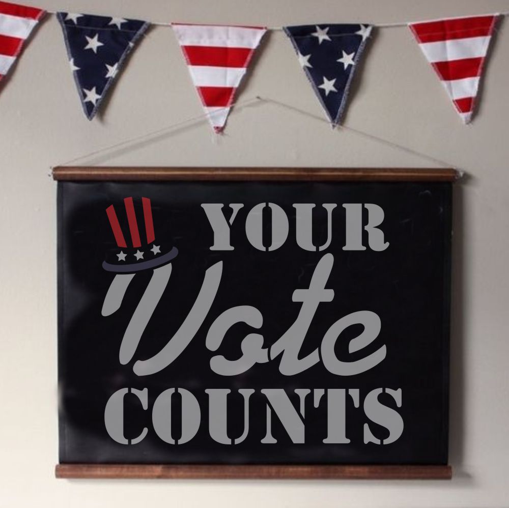 Your Vote Counts Voting Craft Stencil