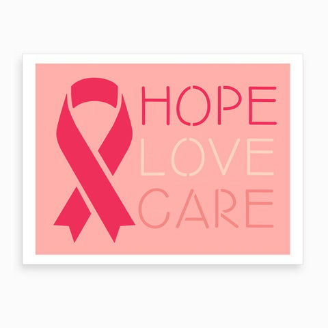 Hope Love Care Craft Stencil
