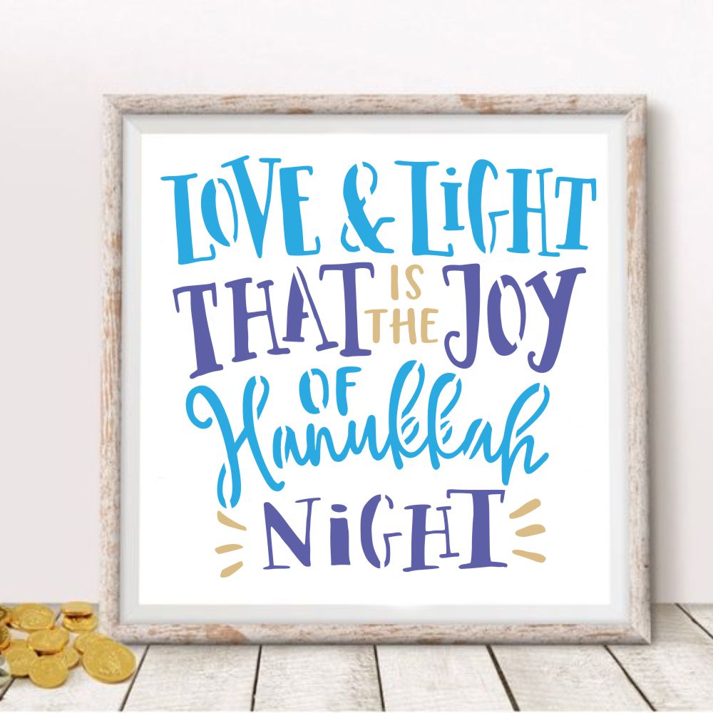 Love and Light Hanukkah Craft Stencil