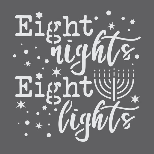 Eight Nights Eight Lights Hanukkah Craft Stencil