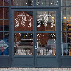 Christmas Stockings Window Stencil